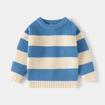 MQTIME  -   Boys Striped Sweaters Autumn Kids Loose Pullover Fashion Jumper New Children Warm Bottoming Teen Knitted Clothes